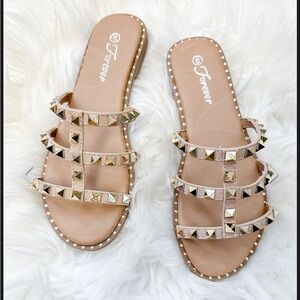 Forever 19 nude studded sandals